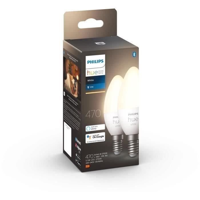 Philips Hue White - E14 connected LED bulbs - Bluetooth compatible - P