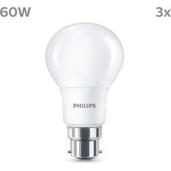 LED Bulb - PHILIPS - 60 W - B22 - Warm White - Frosted - Non-Dimmable 