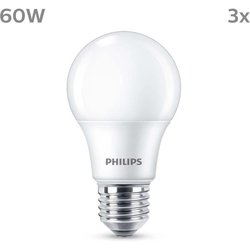 Ampoule LED - PHILIPS - 60 W - E27 - Blanc chaud - Dépolie - Non-Dimma