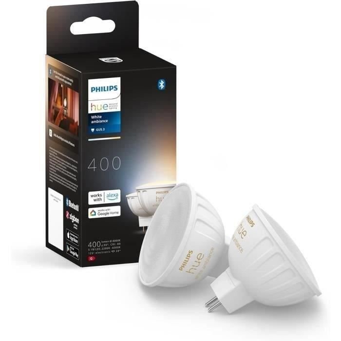 Lampadina connessa - PHILIPS HUE - MR16 - Luce bianca - Compatibile co