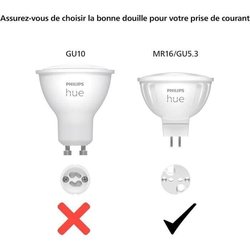 Bombilla conectada - PHILIPS HUE - MR16 - Luz blanca - Compatible con 