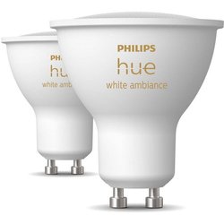 Pack de 2 ampoules LED - PHILIPS HUE - Spot GU10 - Blanc chaud a blanc