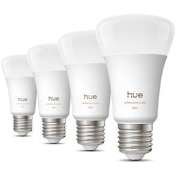 Pack de 4 ampoules LED connectées A60 - PHILIPS HUE - Lumiere blanche 