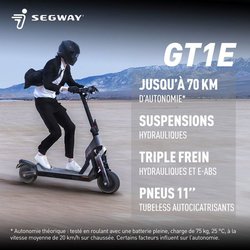 Trottinette électrique - SEGWAY - GT1E - 1500 W - 11 - Autonomie jusqu
