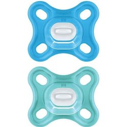 MAM Chupete Fisiológico Confort +0m Azul Set de 2 + Caja de Almacenami