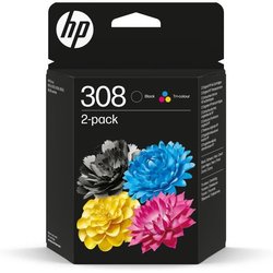 Confezione da 2 cartucce d inchiostro originali HP 308 nero e tricromi