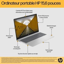 PC Portable HP 15-fc0156nf - Windows 11 - 15,6 FHD IPS - Ryzen 7 7730U