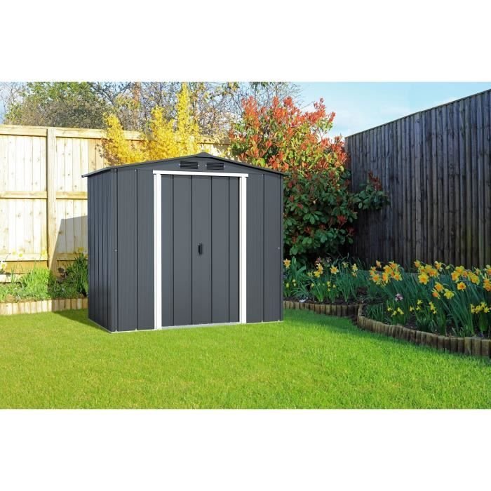 Gartenhaus - Metall - DURAMAX - 2,47 m² - 0,33 mm - Anthrazit - DUECO6