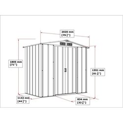 Gartenhaus - Metall - DURAMAX - 2,47 m² - 0,33 mm - Anthrazit - DUECO6