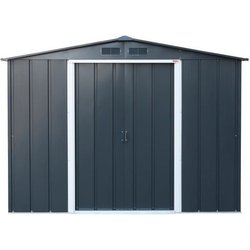 Abri de jardin en métal 4,77 m2 - DURAMAX - Kit d ancrage inclus - Gri