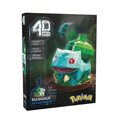 4D Build - Puzzle 3D - Pokémon Bulbasaur - 195 pezzi - 24 cm - dai 12 