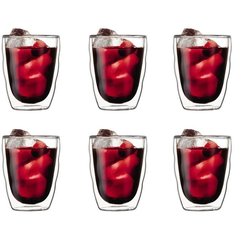 6er-Set Thermogläser - BODUM - Pilatus - Doppelwandig - 0,35 l - Trans
