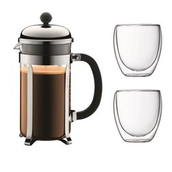 BODUM CHAMBORD Juego de cafeteras de prensa francesa - 8 tazas - 1L - 