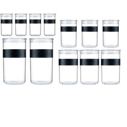 Storage jars - BODUM - PRESSO SET - 12 plastic jars with airtight lid