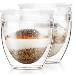 Set van 2 bekers - BODUM - Pavina To Go - Dubbelwandig plastic - Lucht