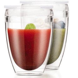 Set of 2 BODUM cups - Pavina To Go - Double-walled plastic - Airtight 
