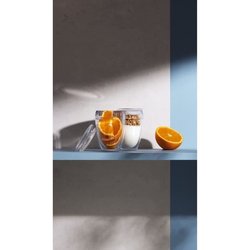 Set 2 gobelets BODUM - Pavina To Go - Double paroi plastique - Couverc