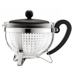 Tetera - Bodum - Chambord - 1 L - Vidrio - Acero inoxidable - Gris