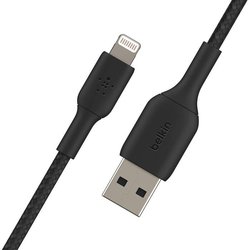 Câble tressé - BELKIN - Lightning vers USB-A - 2 m - Noir