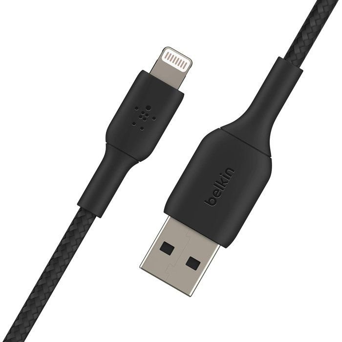 Câble tressé - BELKIN - Lightning vers USB-A - 2 m - Noir