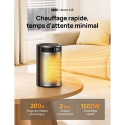 Bijverwarming - Hyperkeramisch - 1500 W - Dreo - Atom 416 - Kolom - Zw
