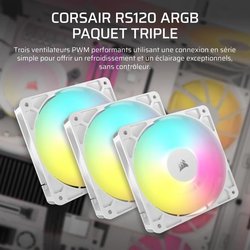 Set van 3 120 mm ARGB-ventilatoren - CORSAIR - RS120 - Wit