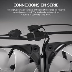 Set van 3 120 mm ARGB-ventilatoren - CORSAIR - RS120 - Wit