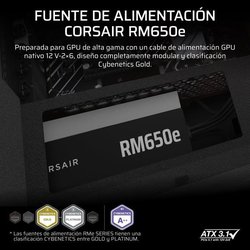 Alimentatore per PC - CORSAIR - RM650e - 650 Watt - Modulare - Silenzi