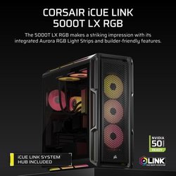 Case per PC - CORSAIR - Serie iCUE LINK 5000T LX RGB - Mid-Tower - Ner