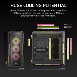 Case per PC - CORSAIR - Serie iCUE LINK 5000T LX RGB - Mid-Tower - Ner