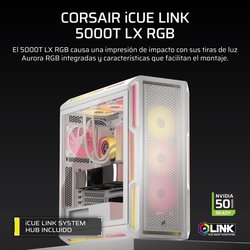 Case PC ATX - CORSAIR - 5000T LX RGB - 3 ventole LX120 RGB - Illuminaz