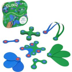Magnetic Construction Set - GIPSY TOYS - Itsy CLIXO - 18 pcs - Blue/gr