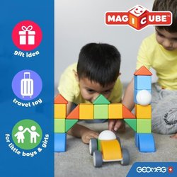 Magnetbausteine - GEOMAG - Magicube 060 - 6 Stück - Stapelbar - Recyce