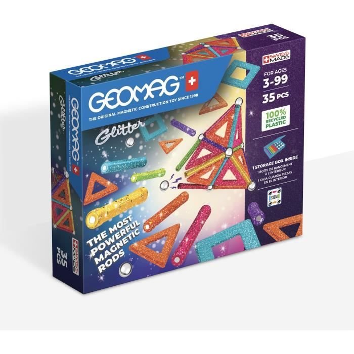 GEOMAG - Umweltfreundlich 35 Stück Glitter
