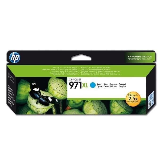 Cartucho de tinta original cian de alto rendimiento HP 971XL para HP O