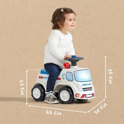 Ambulanza cavalcabile - FALK - Con sedile apribile e volante con clacs