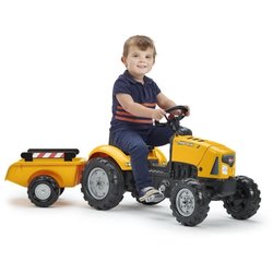 Trattore a pedali FALK SuperBuilder - cofano apribile e rimorchio - da
