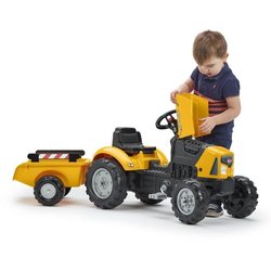 Trattore a pedali FALK SuperBuilder - cofano apribile e rimorchio - da