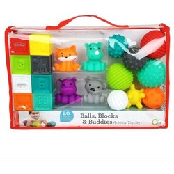 INFANTINO Senso Set di 8 palline morbide, 8 cubi sensoriali e 4 irriga