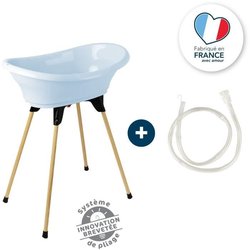 THERMOBABY BAD KIT VASCO Fleur Bleue: Badewanne + Füße + Ablaufschlauc