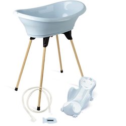 Pack baignoire THERMOBABY VASCO 5 en 1 Fleur bleue - Fabriqué en Franc