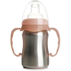 Leerbeker - THERMOBABY - Roestvrij staal - 180 ml - Perzik - Ergonomis
