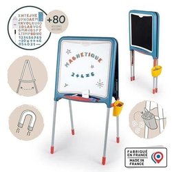 Smoby - Tableau Tubes - Double face magnétique et ardoise - Bac amovib