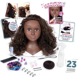 Smoby - Afro-haarstylinghoofd - Gemakkelijk te stylen - 23 realistisch