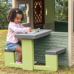Smoby Life - Picknicktafel aanpasbaar aan Smoby-huizen - 2 banken