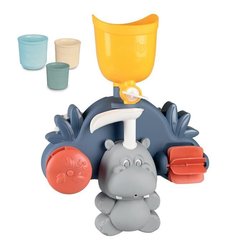 Smoby Little Smoby Hippo Bath Toy - Slide and Wheels for 18 Month Old 