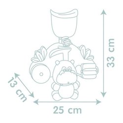 Smoby Little Smoby Hippo Bath Toy - Slide and Wheels for 18 Month Old 