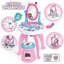 Smoby - Gabby e la Casa Magica - Toeletta per bambini 2 in 1 - Sgabell