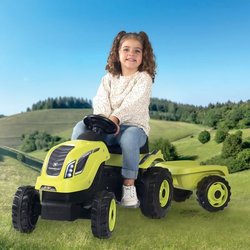 Smoby Farmer XL pedal tractor + trailer - Green