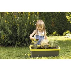 Smoby Jardinere Eden guarnito 20L: pala + rastrello + pianta + 4 segni